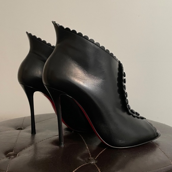 Christian Louboutin Leather Peep Toe Booties - Picture 4 of 14